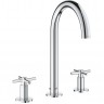 Смеситель GROHE ATRIO NEW двухвентильный для раковины на 3 отверстия, монтаж на бортик, хром () 20008003