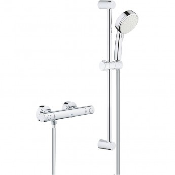Термостат для душа GROHE GROHTHERM 800 COSMOPOLITAN, душевой гарнитур Tempesta Cosmopolitan, 2 режима струи, душевая штанга 600 мм (34768000)