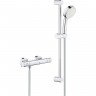 Термостат для душа GROHE GROHTHERM 800 COSMOPOLITAN, душевой гарнитур Tempesta Cosmopolitan, 2 режима струи, душевая штанга 600 мм (34768000) 34765000