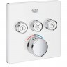 Внешняя часть термостатического смесителя на 3 выхода GROHE GROHTHERM SMARTCONTROL, белая луна 29157LS0